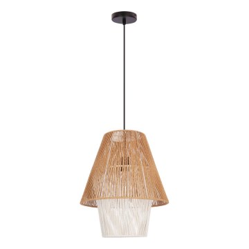 Pendellampa på sladd AFRICA 1xE27/40W/230V Ø 40 cm brun/krämfärgad