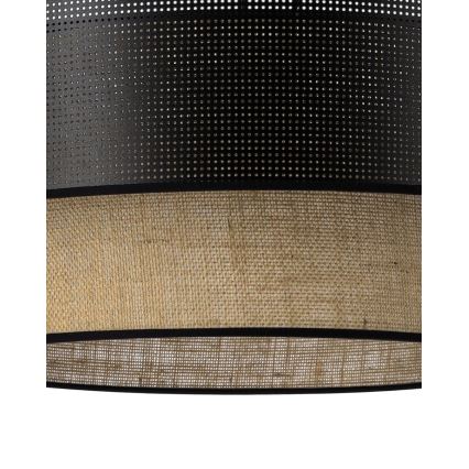 Pendellampa på sladd BORHO 1xE27/60W/230V Ø 50 cm svart/jute