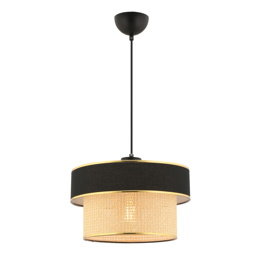 Pendellampa på sladd ERO 1xE27/60W/230V svart/beige