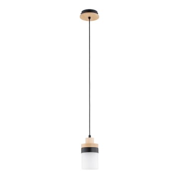 Pendellampa på sladd FRONY 1xE27/15W/230V svart/beige