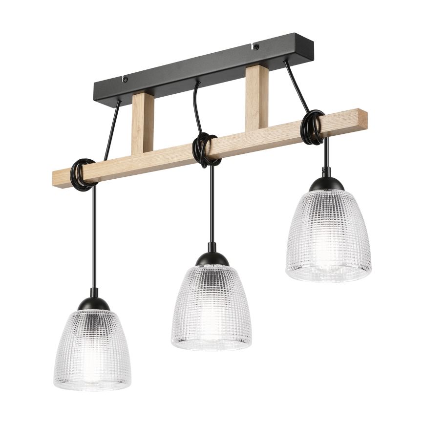 Pendellampa på sladd LEANDRA 3xE27/15W/230V ek/svart