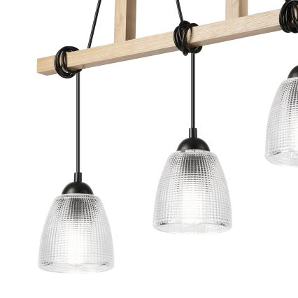 Pendellampa på sladd LEANDRA 3xE27/15W/230V ek/svart