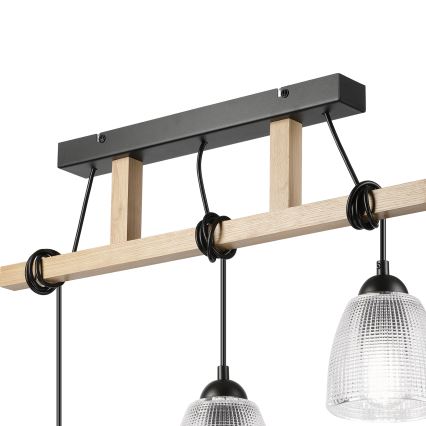 Pendellampa på sladd LEANDRA 3xE27/15W/230V ek/svart