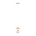 Pendellampa på sladd MIKO 1xE27/15W/230V vit/beige