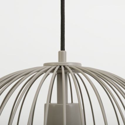 Pendellampa på sladd OVELLA 1xE27/15W/230V Ø34 cm beige