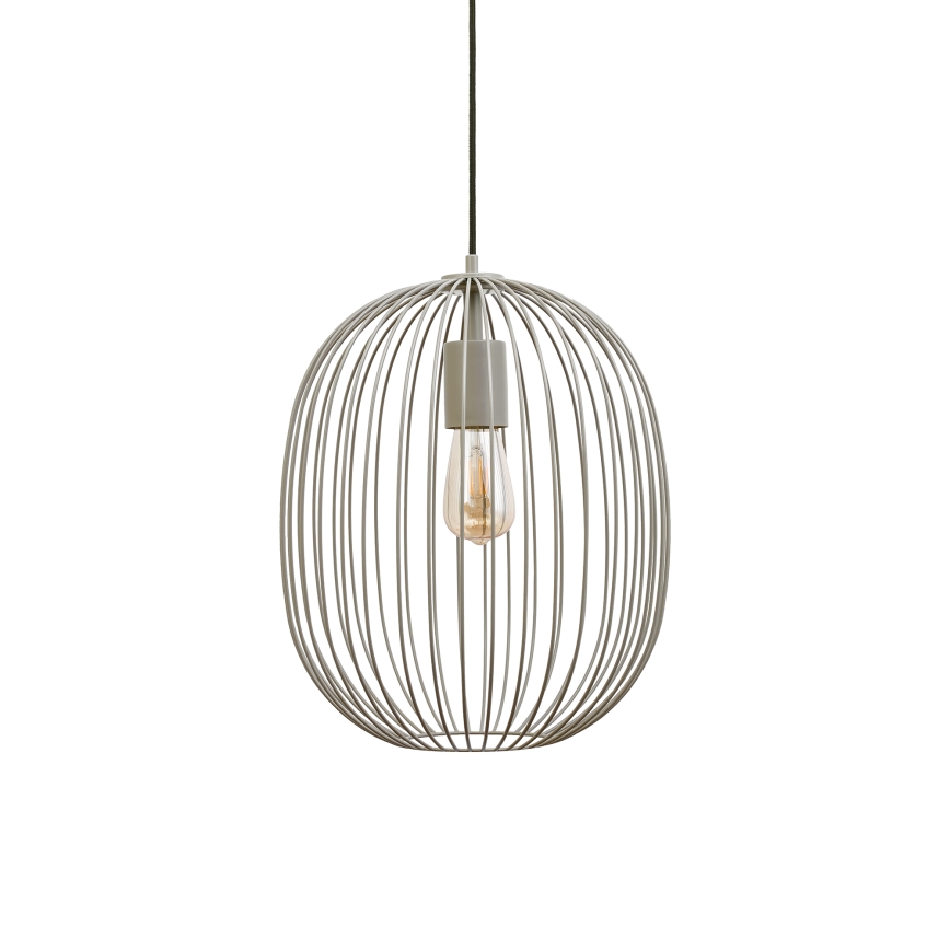 Pendellampa på sladd OVELLA 1xE27/15W/230V Ø34 cm beige