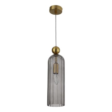 Pendellampa på sladd PIEGA 1xE14/40W/230V, mässing/röksvart