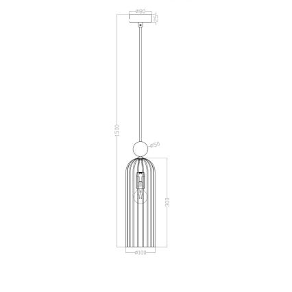 Pendellampa på sladd PIEGA 1xE14/40W/230V, mässing/röksvart