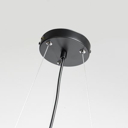 Pendellampa på sladd REUS 3xE27/40W/230V Ø 47 cm svart