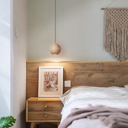 Pendellampa på vajer 1xGU10/10W/230V Ø 11 cm massivt askträ