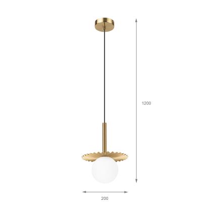 Pendellampa på vajer CHITA 1xG9/5W/230V guldfinish