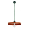 Pendellampa på vajer ETERI 1xE27/15W/230V koppar/grön