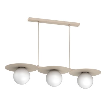 Pendellampa på vajer FLAT 3xE27/15W/230V beige