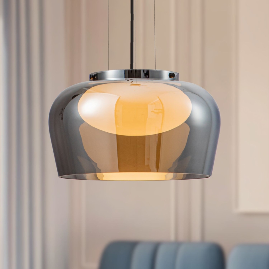 Pendellampa på vajer INSIEME 1xGX53/10W/230V Ø 38 cm röksvart