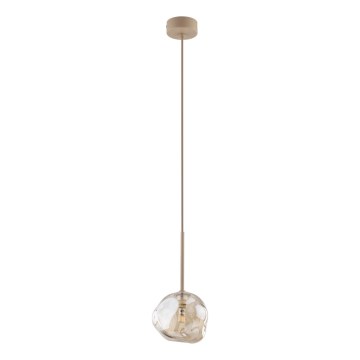 Pendellampa på vajer LAVA 1xG9/8W/230V beige/rökfärgad beige