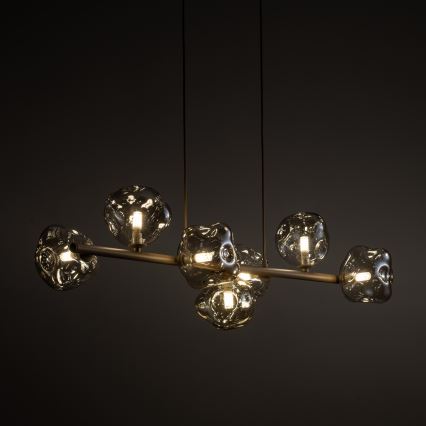 Pendellampa på vajer LAVA 7xG9/8W/230V beige/rökfärgad beige