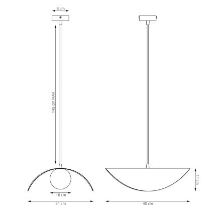 Pendellampa på vajer RITUAL 1xG9/8W/230V, beige
