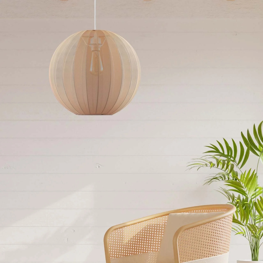 Pendellampa på vajer SENSAI 1xE27/20W/230V Ø 40 cm beige