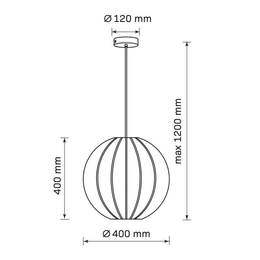 Pendellampa på vajer SENSAI 1xE27/20W/230V Ø 40 cm beige