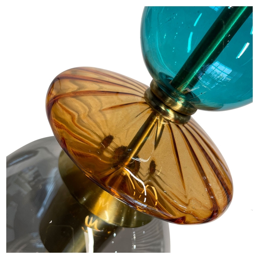 Pendellampa på vajer TROPEA 1xE27/15W/230V svart/rökblå/beige