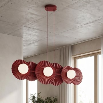 Pendellampa på vajer UMBRA 6xG9/8W/230V röd