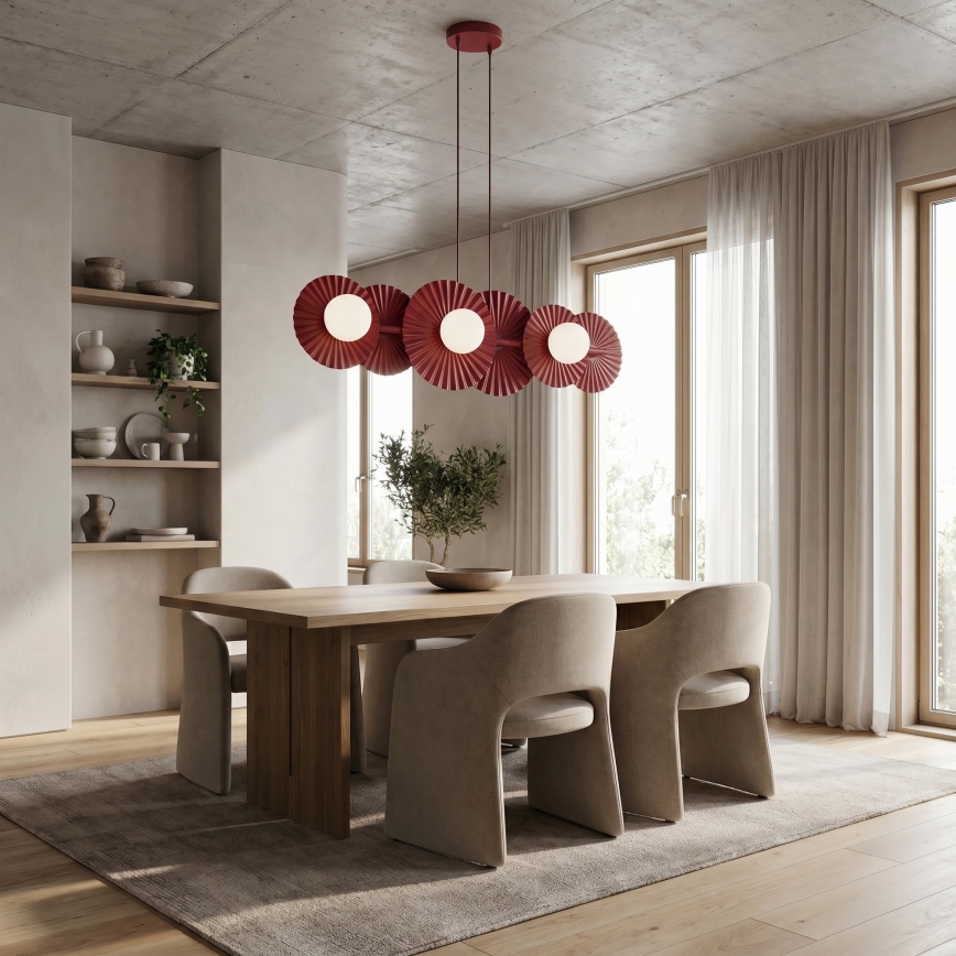Pendellampa på vajer UMBRA 6xG9/8W/230V röd