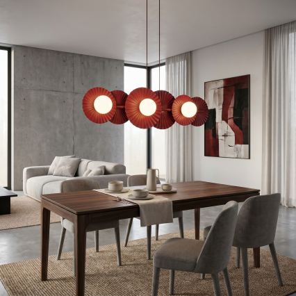 Pendellampa på vajer UMBRA 6xG9/8W/230V röd