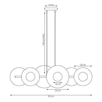 Pendellampa på vajer UMBRA 6xG9/8W/230V röd