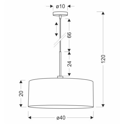 Pendellampa på vajer VANTI 1xE27/40W/230V tegelröd