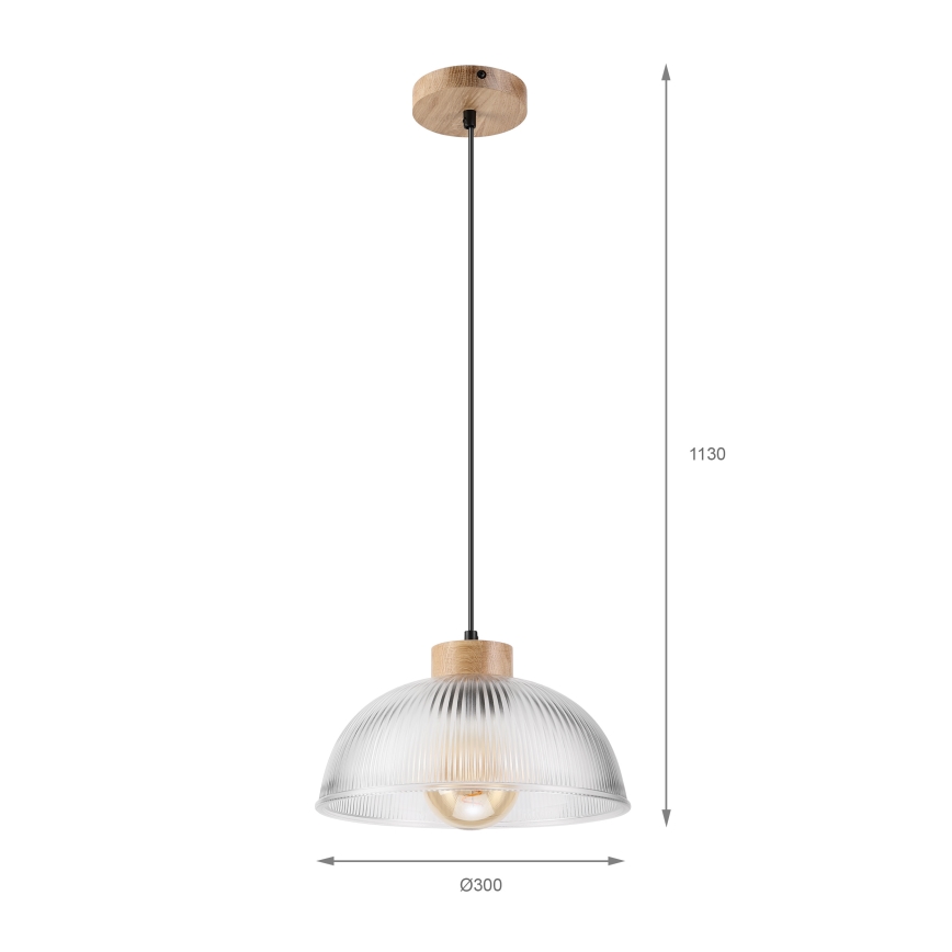 Pendellampa PIA med sladd, 1xE27/60W/230V, Ø 30 cm, ek