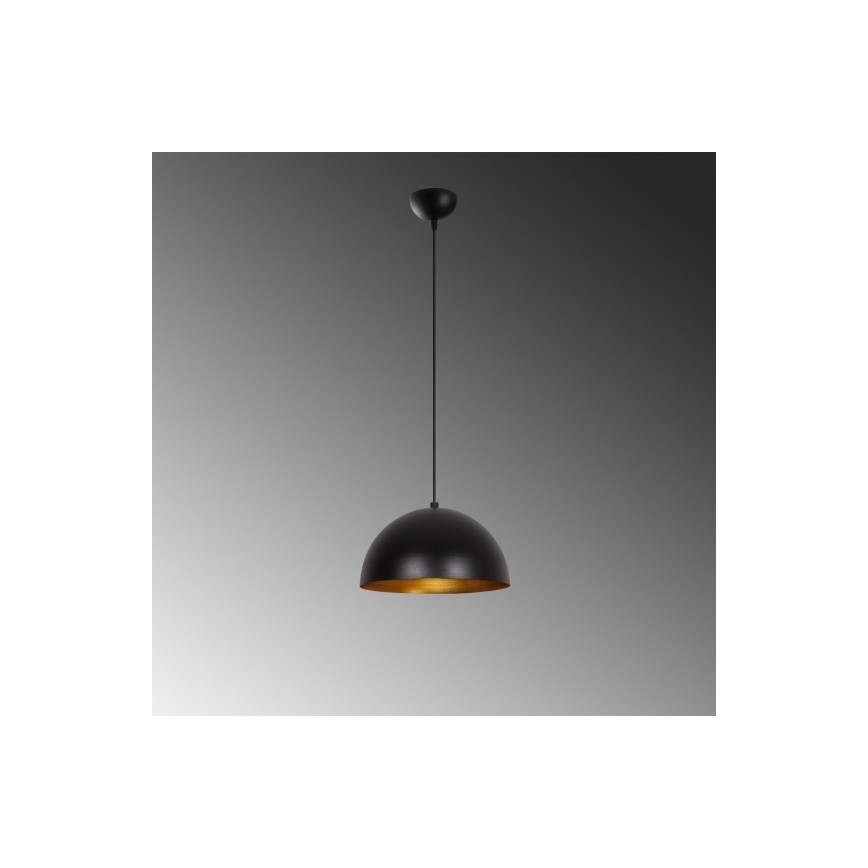 Pendellampa SIVANI med sladd 1xE27/40W/230V Ø 30 cm svart/koppar