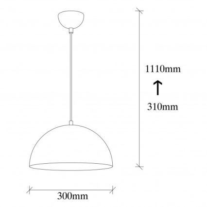 Pendellampa SIVANI med sladd 1xE27/40W/230V Ø 30 cm svart/koppar