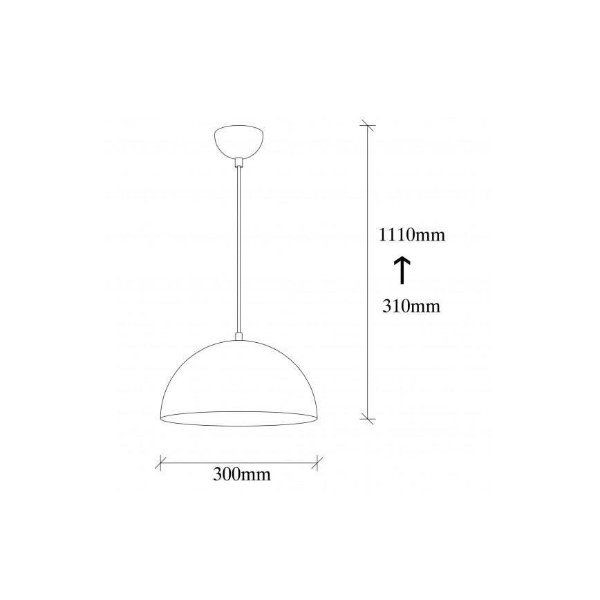 Pendellampa SIVANI med sladd 1xE27/40W/230V Ø 30 cm svart/koppar