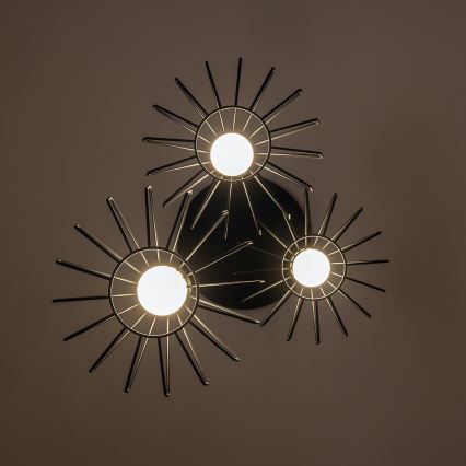 Pendellampa SOLANO 3xE27/15W/230V svart/guld