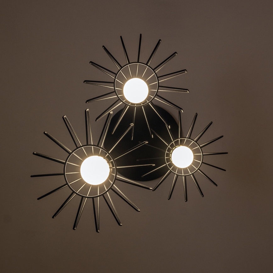 Pendellampa SOLANO 3xE27/15W/230V svart/guld