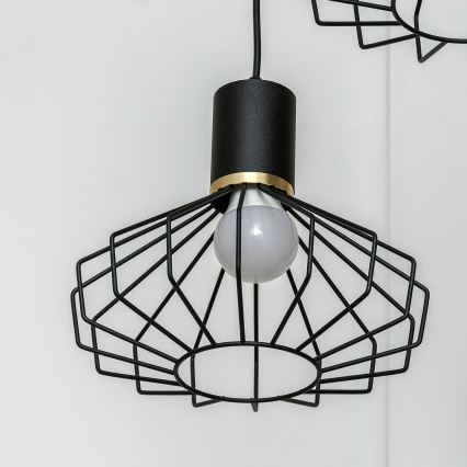 Pendellampa SOLANO 3xE27/15W/230V svart/guld