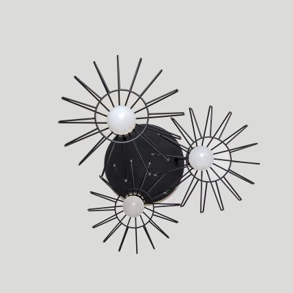 Pendellampa SOLANO 3xE27/15W/230V svart/guld