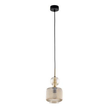 Pendellampa SOPHIA på vajer 1xE14/10W/230V svart/rökbeige