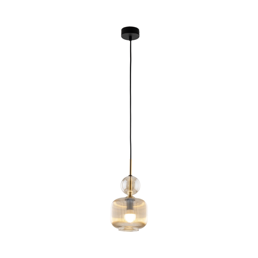 Pendellampa SOPHIA på vajer 1xE14/10W/230V svart/rökbeige