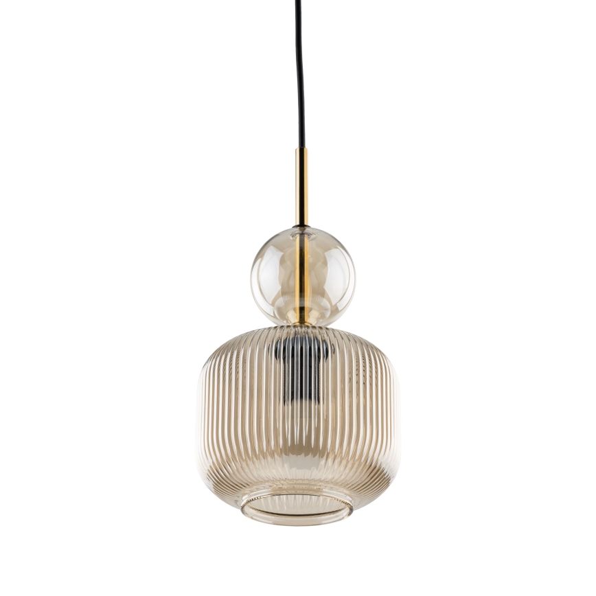 Pendellampa SOPHIA på vajer 1xE14/10W/230V svart/rökbeige