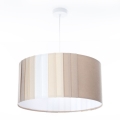 Pendellampa STRIPES på sladd 1xE27/60W/230V Ø 40 cm beige