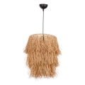 Pendellampa TASSEL med kabel 1xE27/40W/230V i raffia