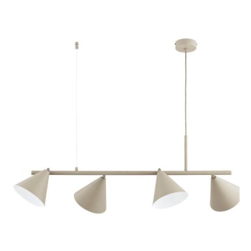 Pendellampa ZELTA med kabel 4xE27/15W/230V beige