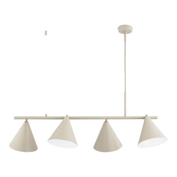 Pendellampa ZELTA på sladd 4xE27/15W/230V beige