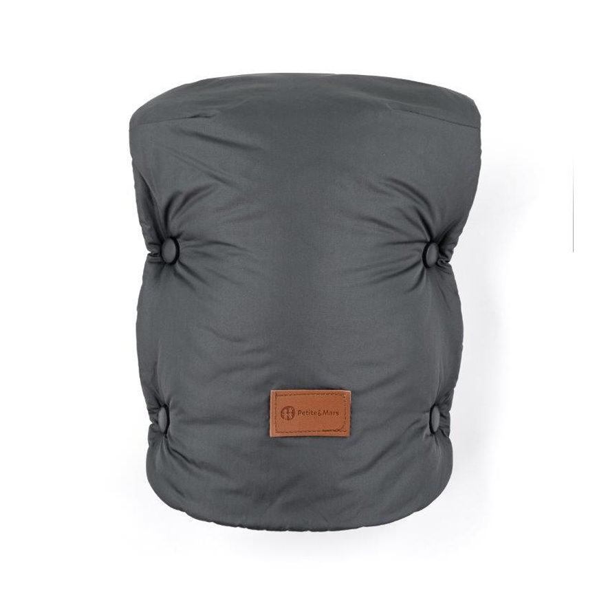 PETITE&MARS - SET Barnåkpåse 3-i-1 JIBOT + handvärmare för barnvagn JASIE grå