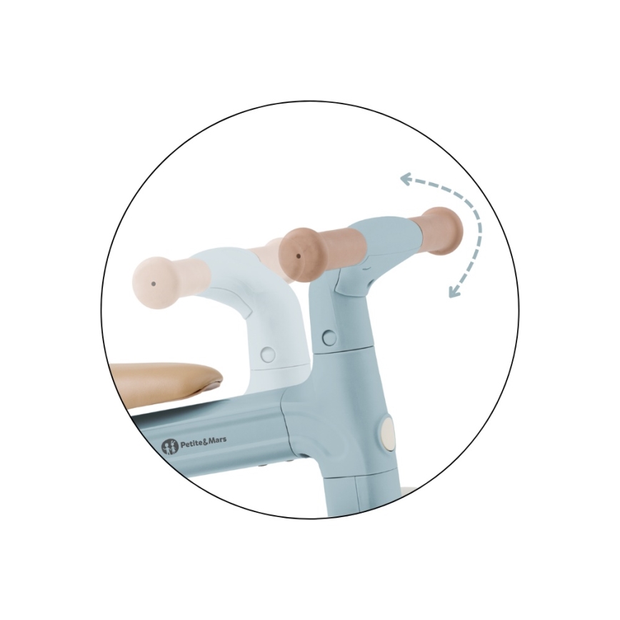 PETITE&MARS - 3-i-1 trehjuling för barn BINGO, blå, med styrning