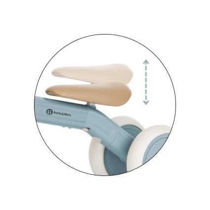 PETITE&MARS - 3-i-1 trehjuling för barn BINGO, blå, med styrning