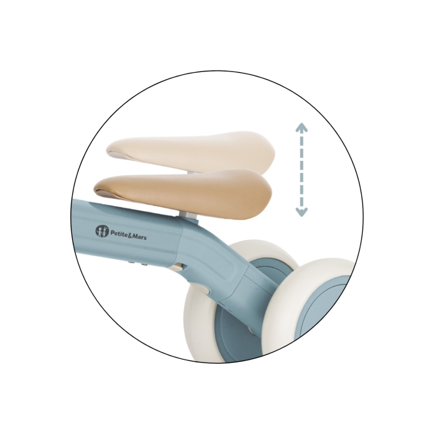 PETITE&MARS - 3-i-1 trehjuling för barn BINGO, blå, med styrning