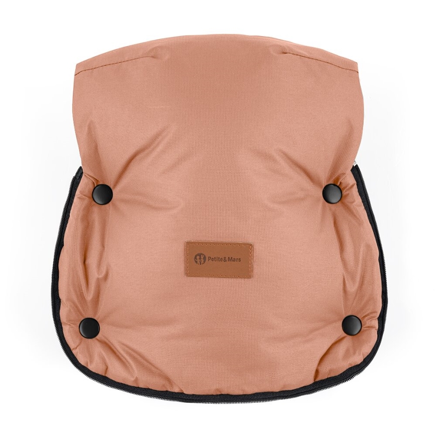 PETITE&MARS - SET Barnåkpåse 4-i-1 COMFY + handvärmare för barnvagn FURRY Pastel Peach