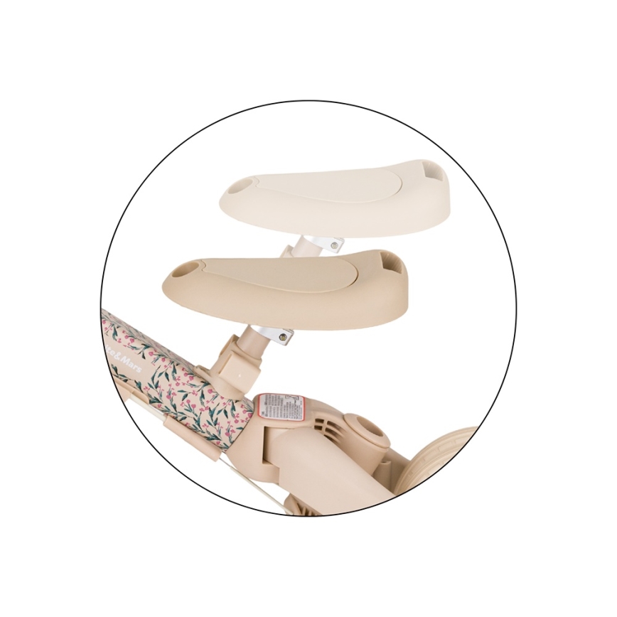 PETITE&MARS - 5-i-1 barntrehjuling TURBO LIMITED Pink Meadow